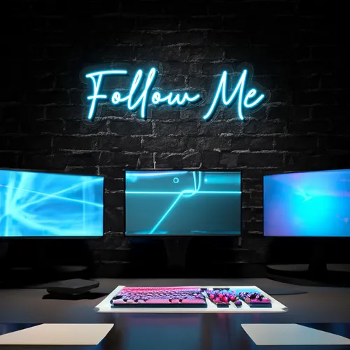Follow Me Neon Sign - Custom Canvas Now
