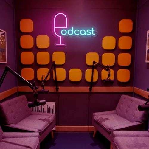 Cool Podcast Neon Sign - Custom Canvas Now
