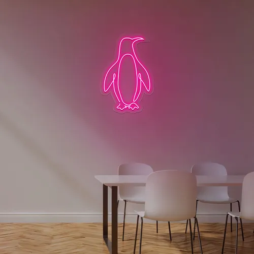 Cute Penguin Neon Sign - Custom Canvas Now