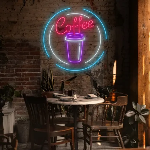 Custom Coffee Cup Neon Sign - Custom Canvas Now