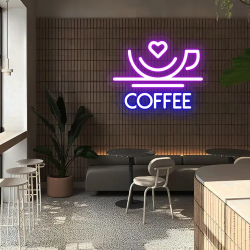 Charm with Love Coffee Neon Sign - Custom Canvas Now