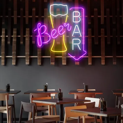 Lively Beer Glass Bar Neon Sign - Custom Canvas Now
