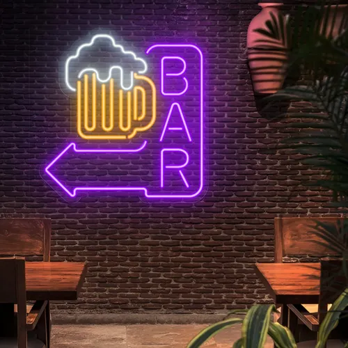 Beer Jug Bar Neon Sign - Custom Canvas Now