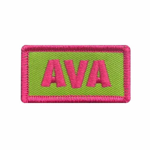 Pink and Green Ava Name Patch - Custom Canvas Now