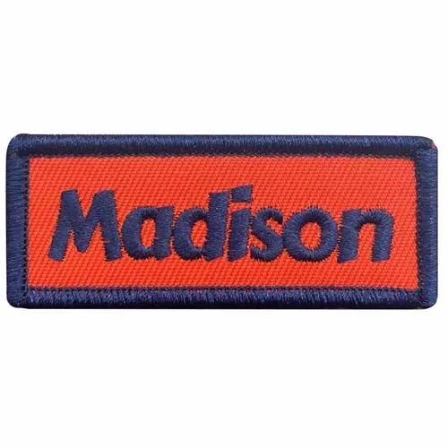 Navy and Orange Madison Name Patch - Custom Canvas Now