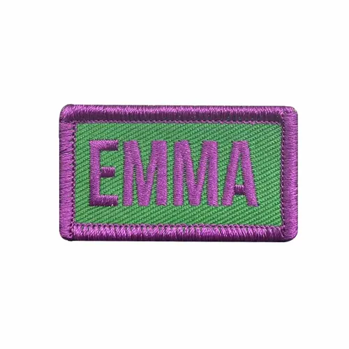 Purple and Green Emma Name Patch - Custom Canvas Now