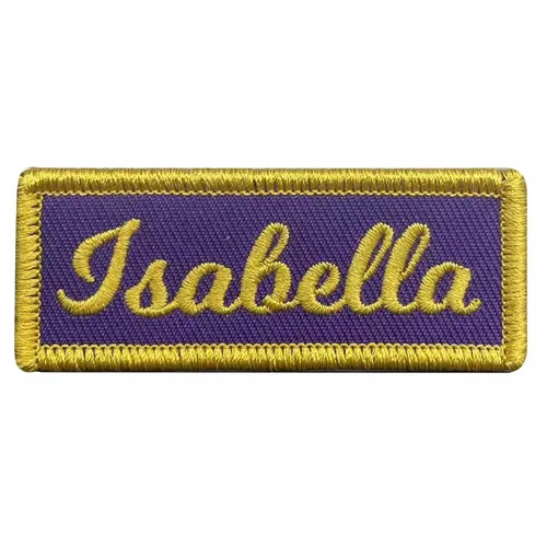 Yellow and Purple Isabella Name Patch - Custom Canvas Now