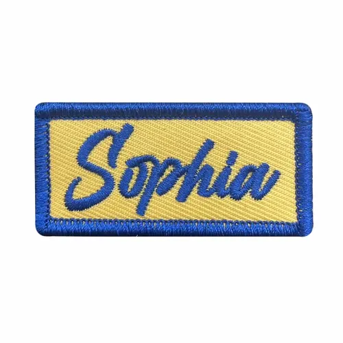 Blue and Cream Sophia Name Patch - Custom Canvas Now