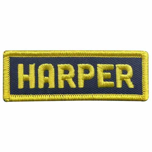 Yellow and Navy Harper Name Patch - Custom Canvas Now