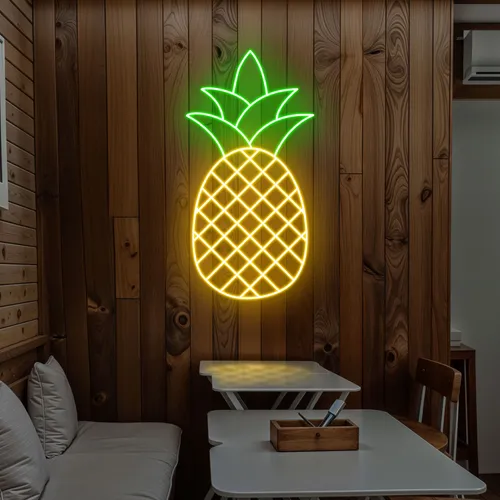 Neon Pineapple Light - Custom Canvas Now