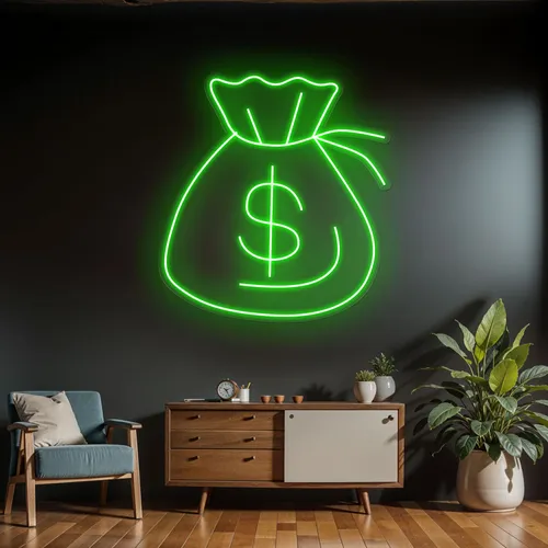 Neon Money Sign - Custom Canvas Now