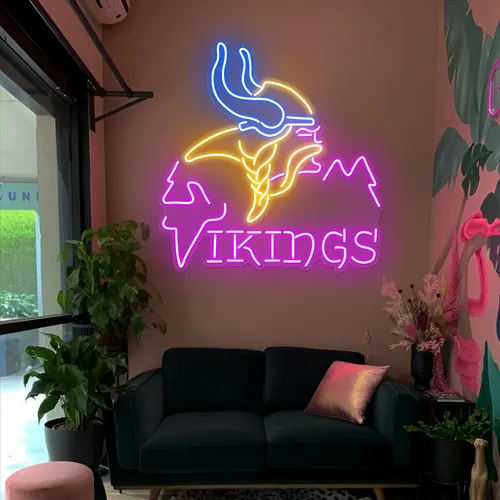 Vikings Neon Sign - Custom Canvas Now
