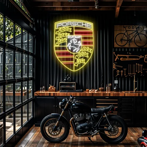 Porsche Neon Sign - Custom Canvas Now