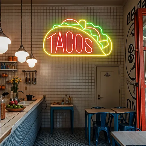 Neon Taco Sign - Custom Canvas Now