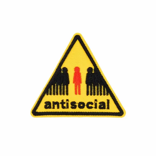 Yellow and Black Antisocial Patch - Custom Canvas Now