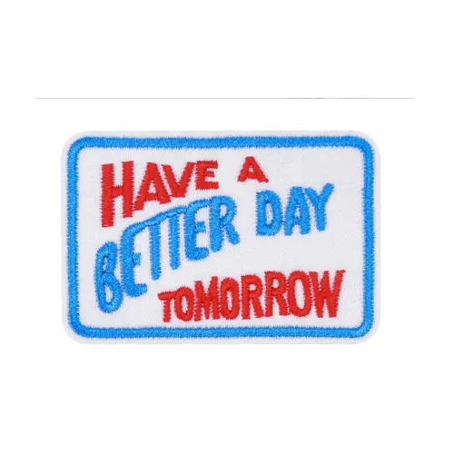 Red and Blue Have a Better Day Tomorrow Patch - Custom Canvas Now