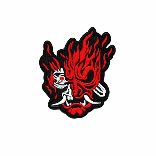 Red and White Oni Patch - Custom Canvas Now