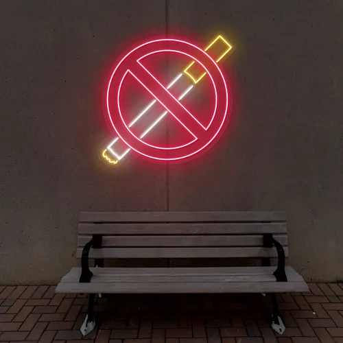 Strictly No Smoking Neon Sign - Custom Canvas Now