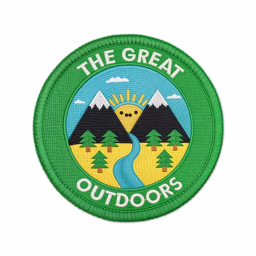 Round The Great Outdoors Iron On Patch - Custom Canvas Now