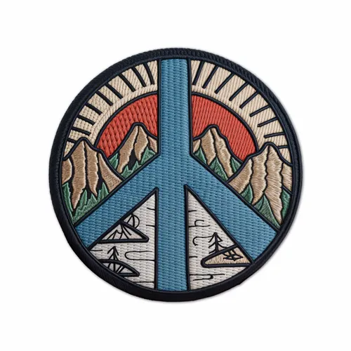 Round Natural Peace Iron On Patch - Custom Canvas Now