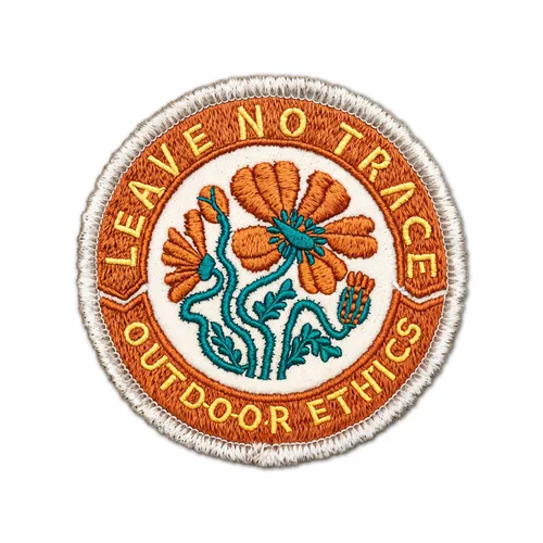 Round Leave No Trace Iron On Patch - Custom Canvas Now