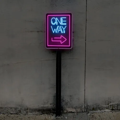 One Way Neon Sign - Custom Canvas Now