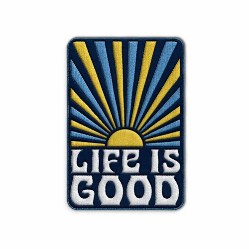 Rectangle Life is Good Iron On Patch - Custom Canvas Now