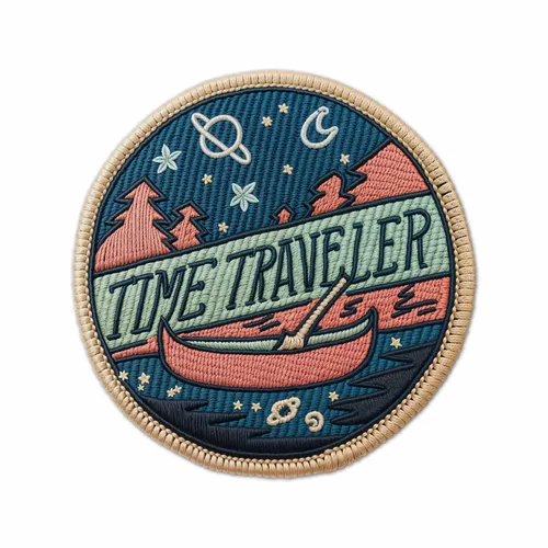 Round Time Traveler Iron On Patch - Custom Canvas Now