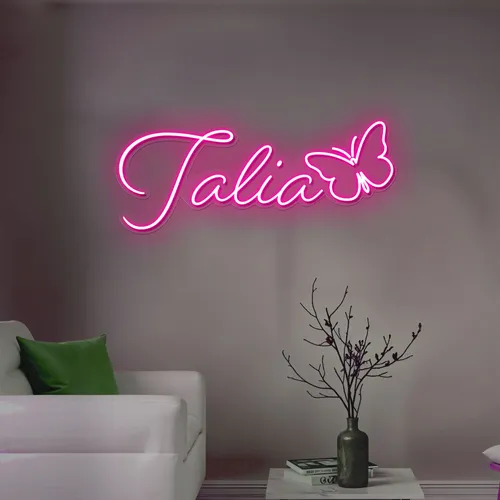 Talia Butterfly Neon Sign - Custom Canvas Now