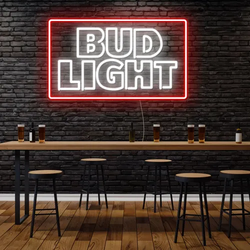 Simple Bud Light Neon Sign - Custom Canvas Now