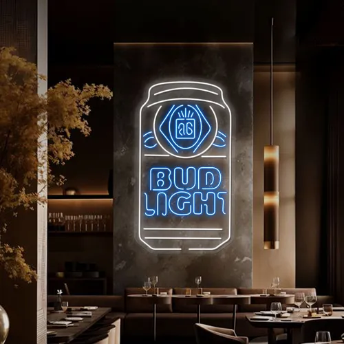 In Can Bud Light Neon Sign - Custom Canvas Now