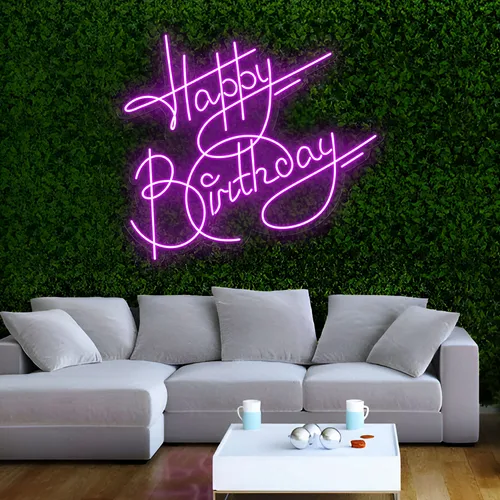 Oh So Hot Happy Birthday Neon Sign - Custom Canvas Now
