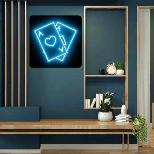 Ace in Black Neon Sign - Custom Canvas Now