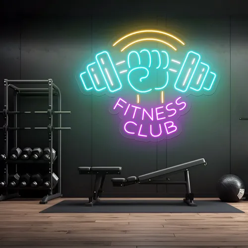 Barbell Neon Signs - Custom Canvas Now