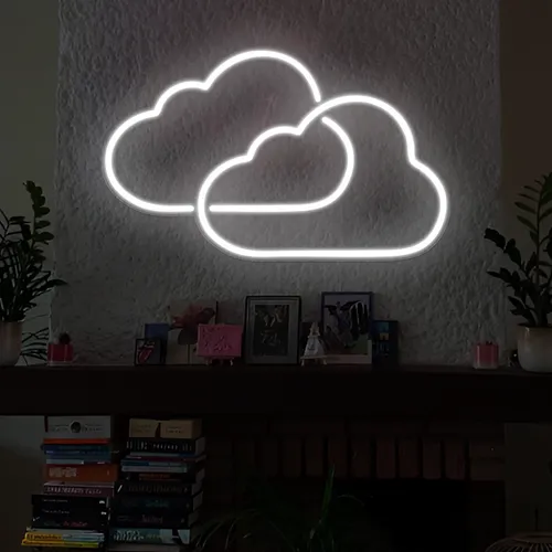 Twin Cloud Neon Signs - Custom Canvas Now