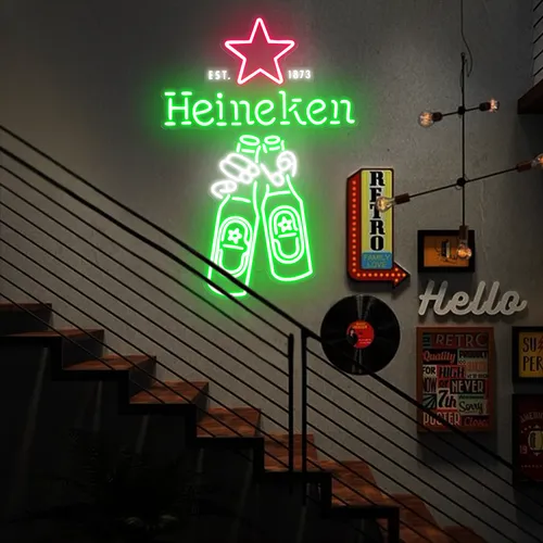 Heineken Neon Signs - Custom Canvas Now