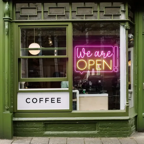 Striking Open Neon Sign - Custom Canvas Now