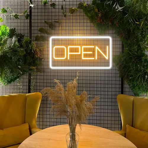 Inviting Open Neon Sign - Custom Canvas Now
