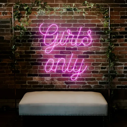 Chic Pink Girls Only Neon Sign - Custom Canvas Now