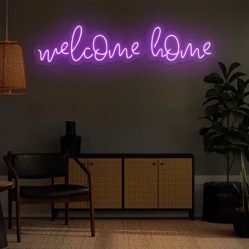 Welcome Home Neon Sign - Custom Canvas Now