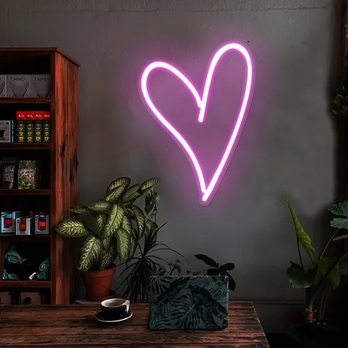 Sweetheart Pink Neon Sign - Custom Canvas Now
