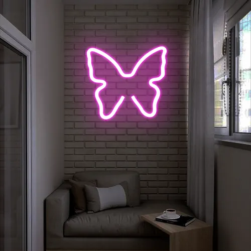 Flutter Pink Neon Sign - Custom Canvas Now