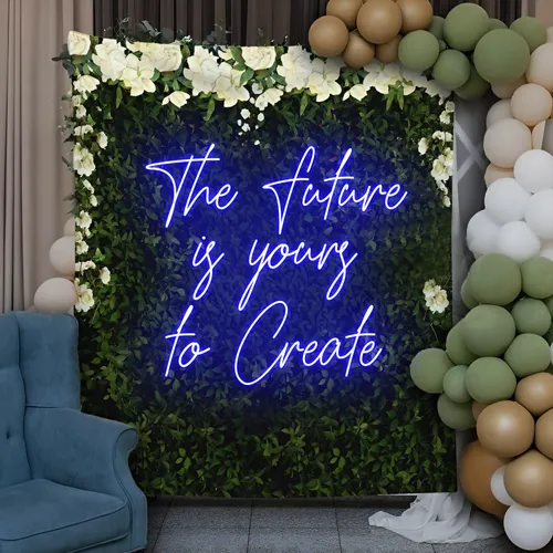 Motivating The Future is Yours to Create Neon Sign - Custom Canvas Now