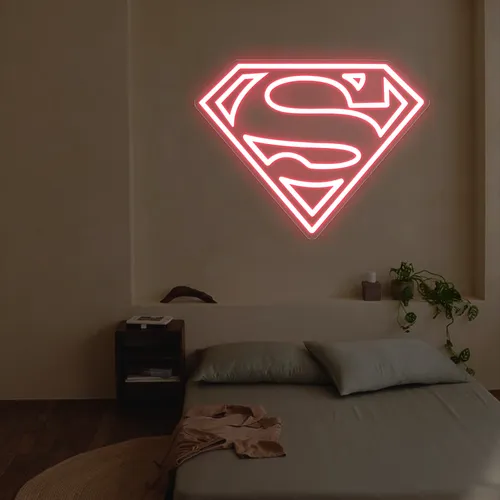 Superman Neon Sign - Custom Canvas Now