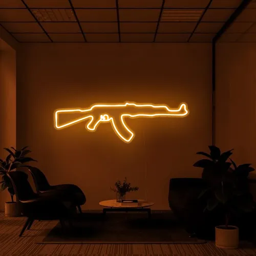 Cool Rifle Neon Sign - Custom Canvas Now