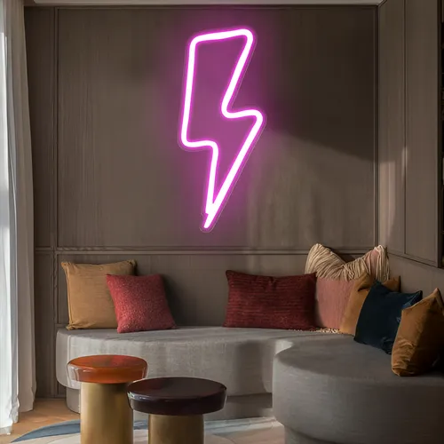 Pink Thunder Neon Sign - Custom Canvas Now