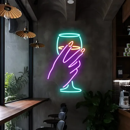 Chic Glass Neon Sign - Custom Canvas Now