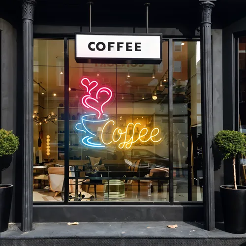 Coffee Love Window Neon Sign - Custom Canvas Now