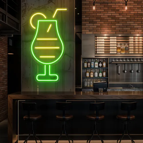 Sparkling Toast Glass Neon Sign - Custom Canvas Now