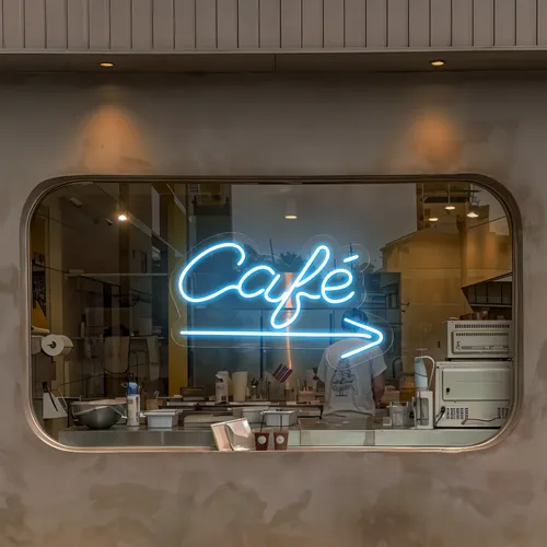 Cafe Window Neon Sign - Custom Canvas Now